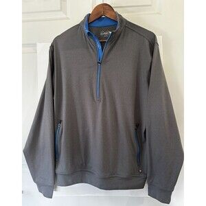 Arnold Palmer Mens Sweatshirt Long Sleeve M Golf Gray 1/4 Zip Stretch Sweater